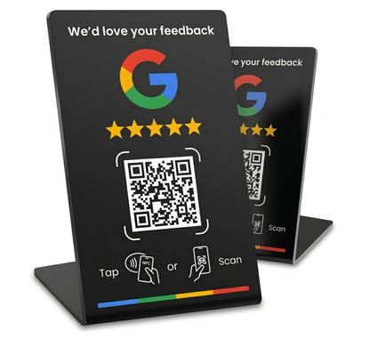 Tarjeta NFC y QR Reseñas Instantáneas